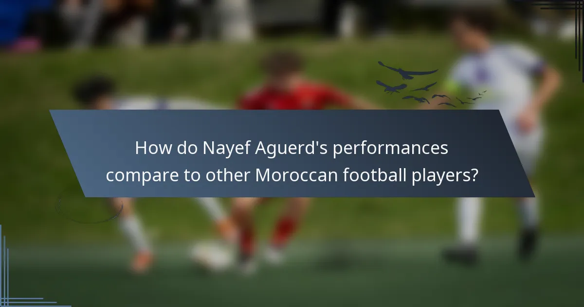 How do Nayef Aguerd's performances compare to other Moroccan football players?