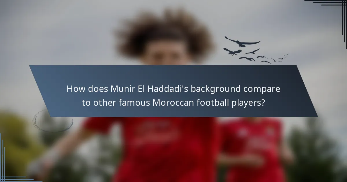 How does Munir El Haddadi's background compare to other famous Moroccan football players?