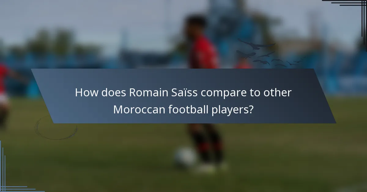 How does Romain Saïss compare to other Moroccan football players?