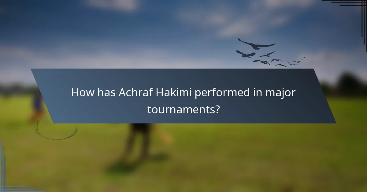 How has Achraf Hakimi performed in major tournaments?