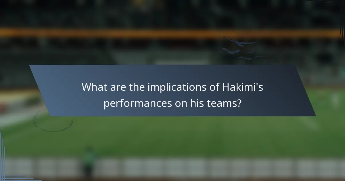 What are the implications of Hakimi's performances on his teams?