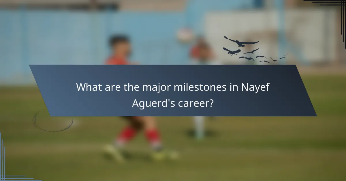 What are the major milestones in Nayef Aguerd's career?