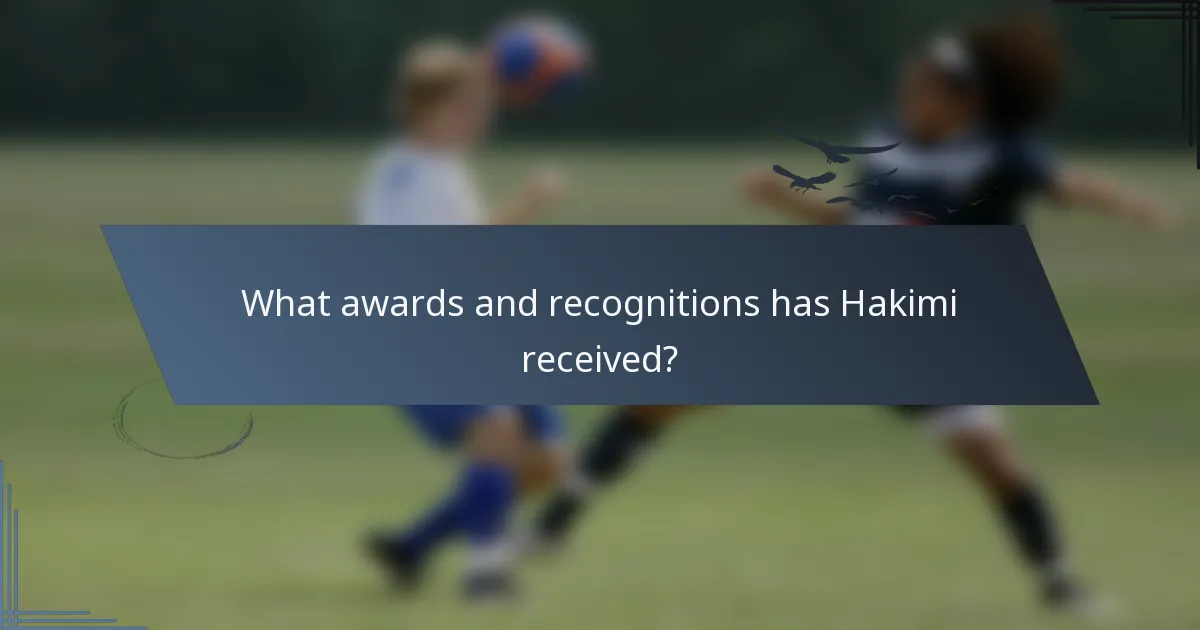 What awards and recognitions has Hakimi received?
