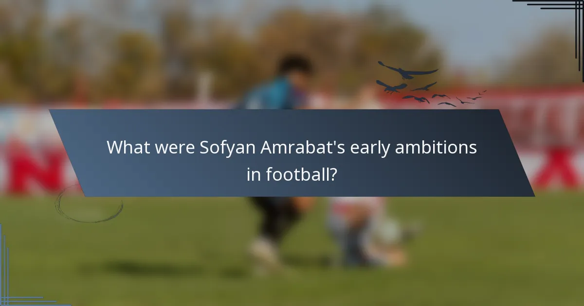 What were Sofyan Amrabat's early ambitions in football?