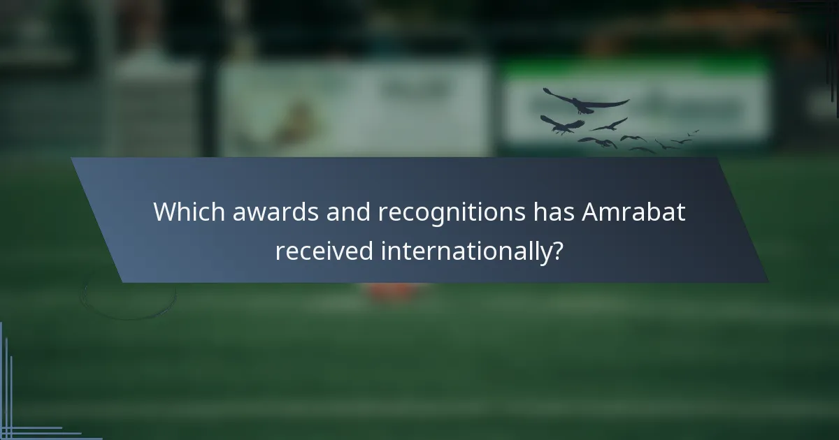 Which awards and recognitions has Amrabat received internationally?