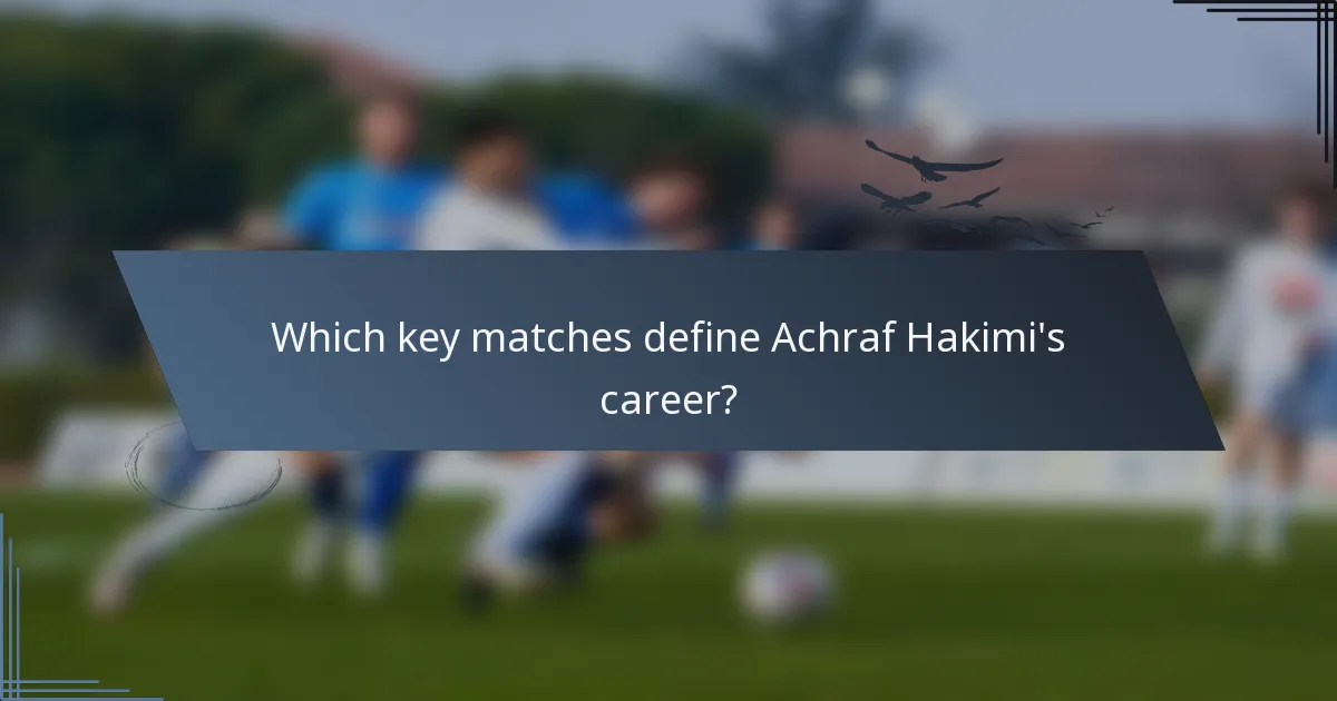 Which key matches define Achraf Hakimi's career?