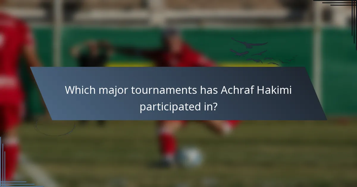 Which major tournaments has Achraf Hakimi participated in?