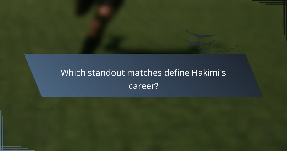 Which standout matches define Hakimi's career?